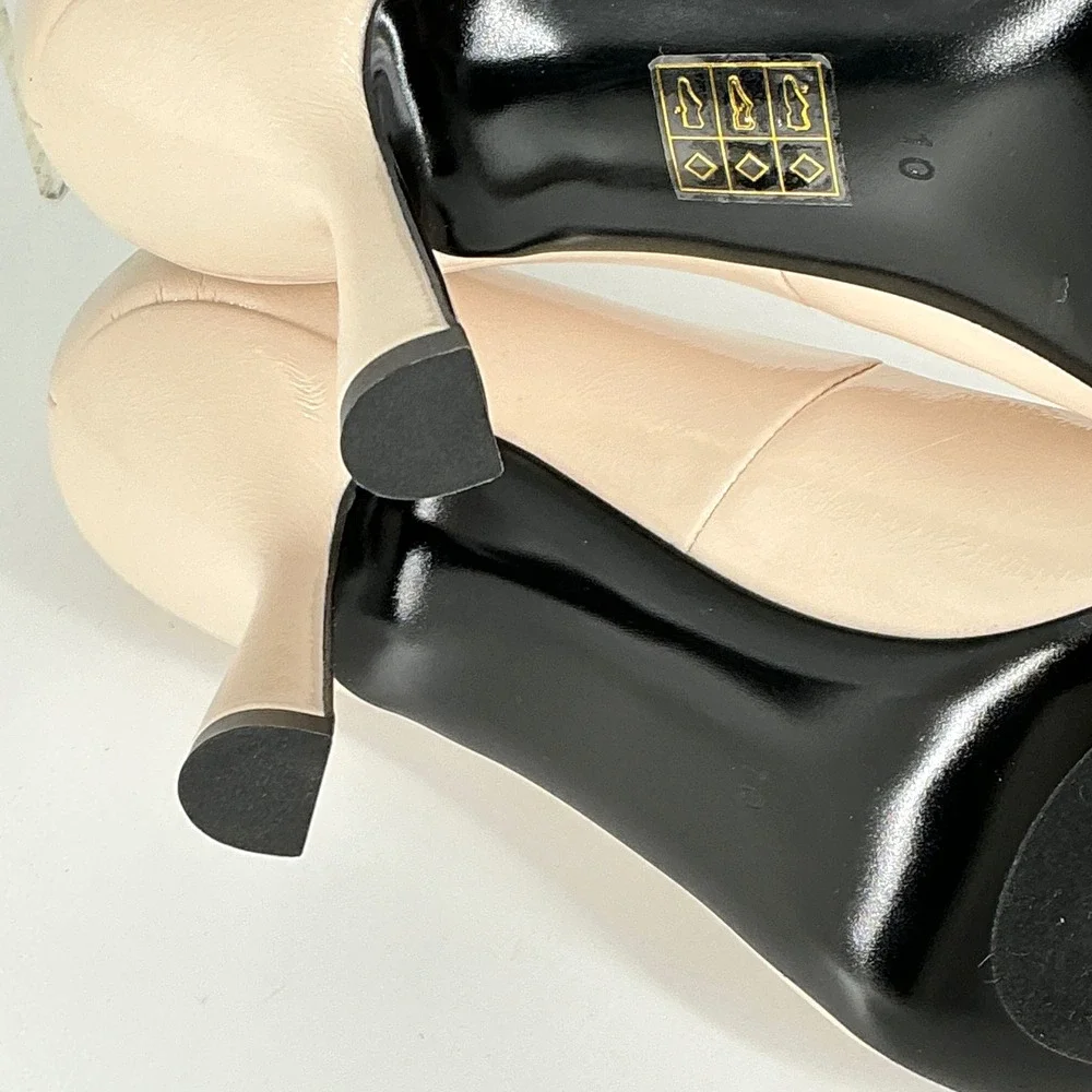 Jeffrey Campbell Size 10 Cream Patent Leather Horsebit Pumps NEW Estella $145